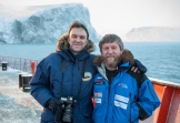 с покорителем Арктики и Антарктики - Виктором Боярским у скалы Рубини на Земле Франца-Иосифа