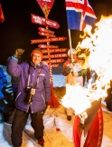на Северном Полюсе у Олимпийского факела